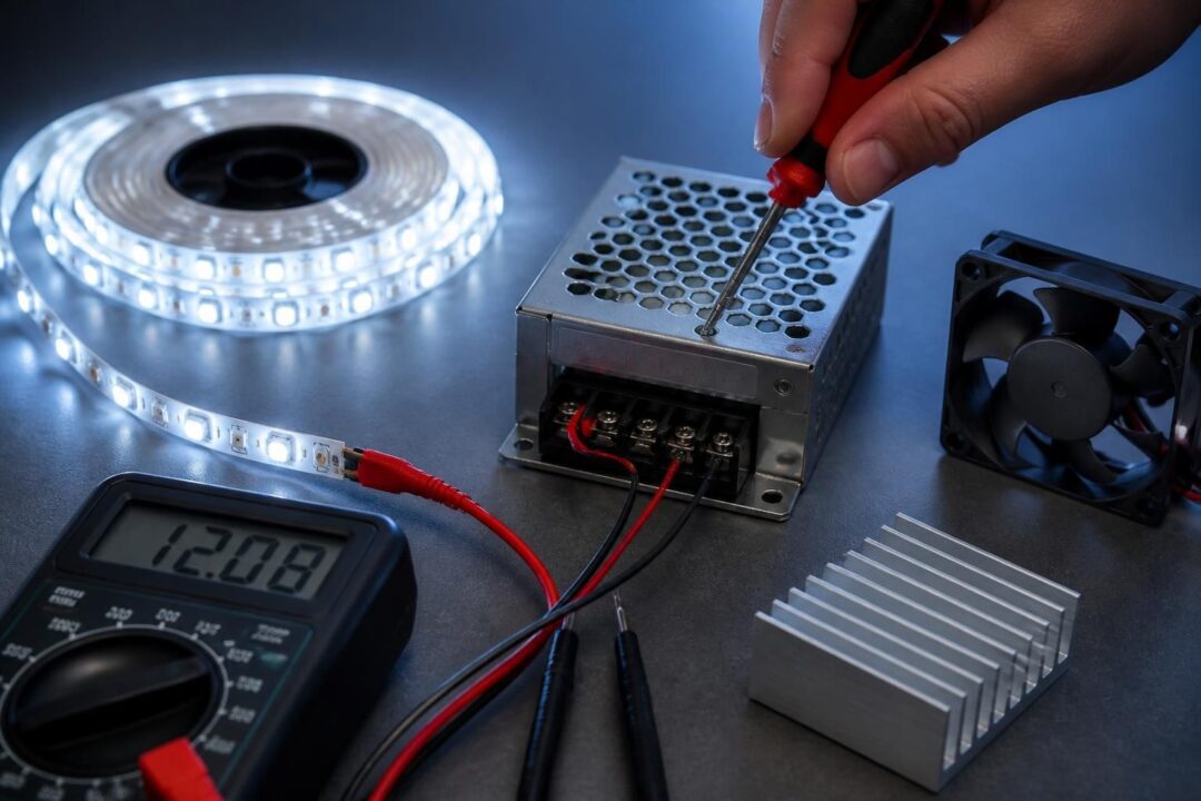 découvrez comment calculer la puissance nécessaire, choisir le bon driver et prévenir la surchauffe pour votre alimentation 12 v dédiée aux led.