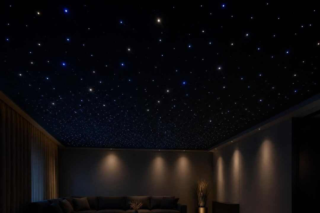 découvrez comment créer un plafond lumineux chez vous en combinant un ciel étoilé et la technologie de la fibre optique led pour une ambiance féerique et moderne.